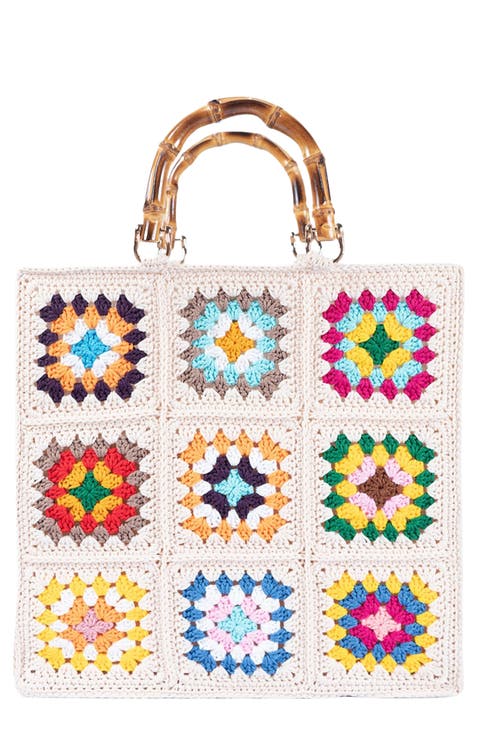 Granny Square Crochet Tote Bag