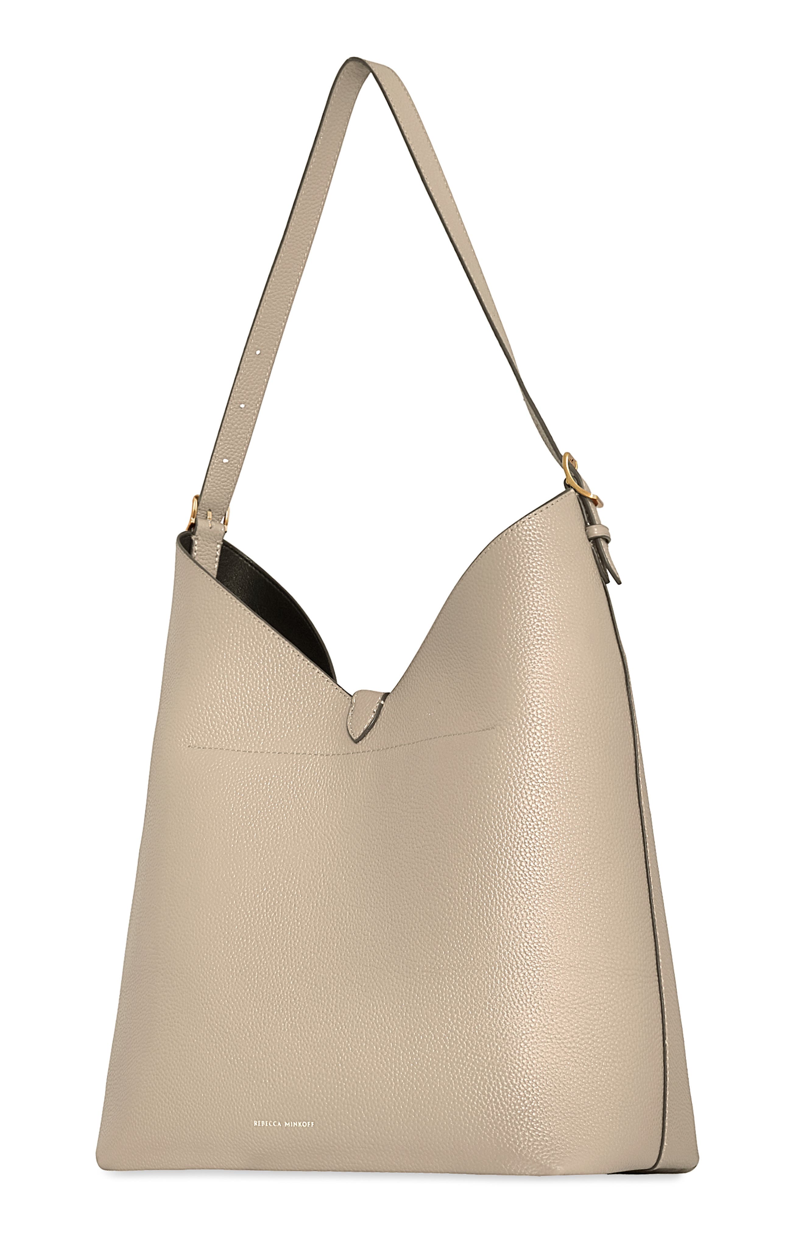 Rebecca Minkoff Megan Leather Hobo Bag, Alternate, color, Stone