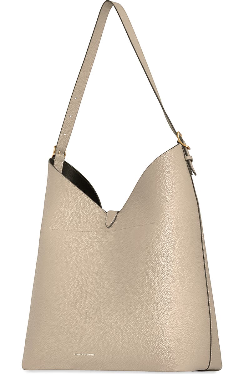 Rebecca Minkoff Megan Leather Hobo Bag, Alternate, color, Stone