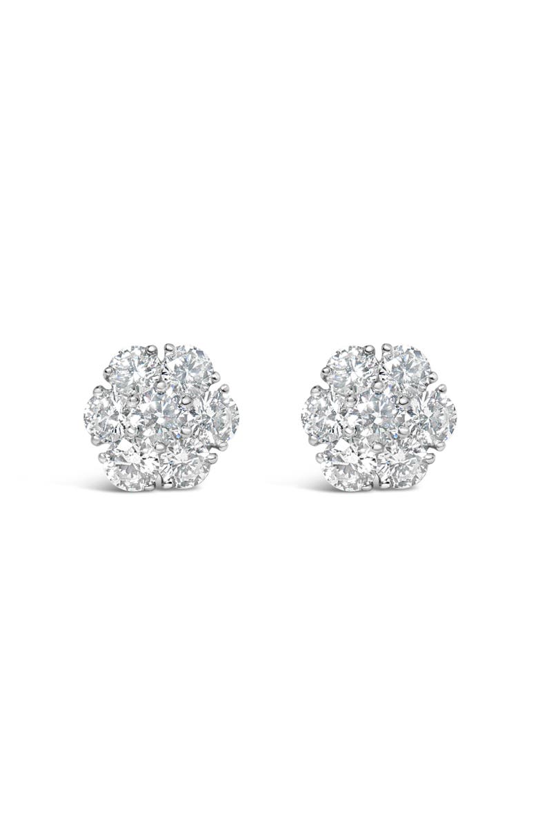 Haus of Brilliance 14K White Gold 1 3/4 Ct Lab Grown Diamond Floral Cluster Composite Stud Earring, Main, color, White