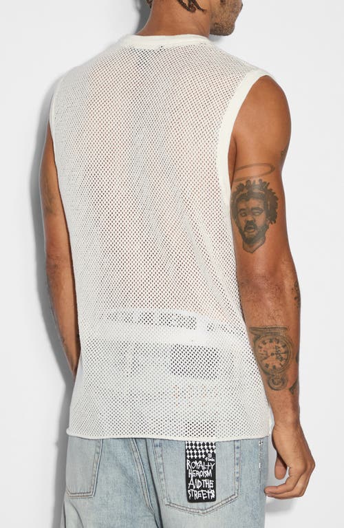 Ksubi Networth Longline Cotton Mesh Tank In White