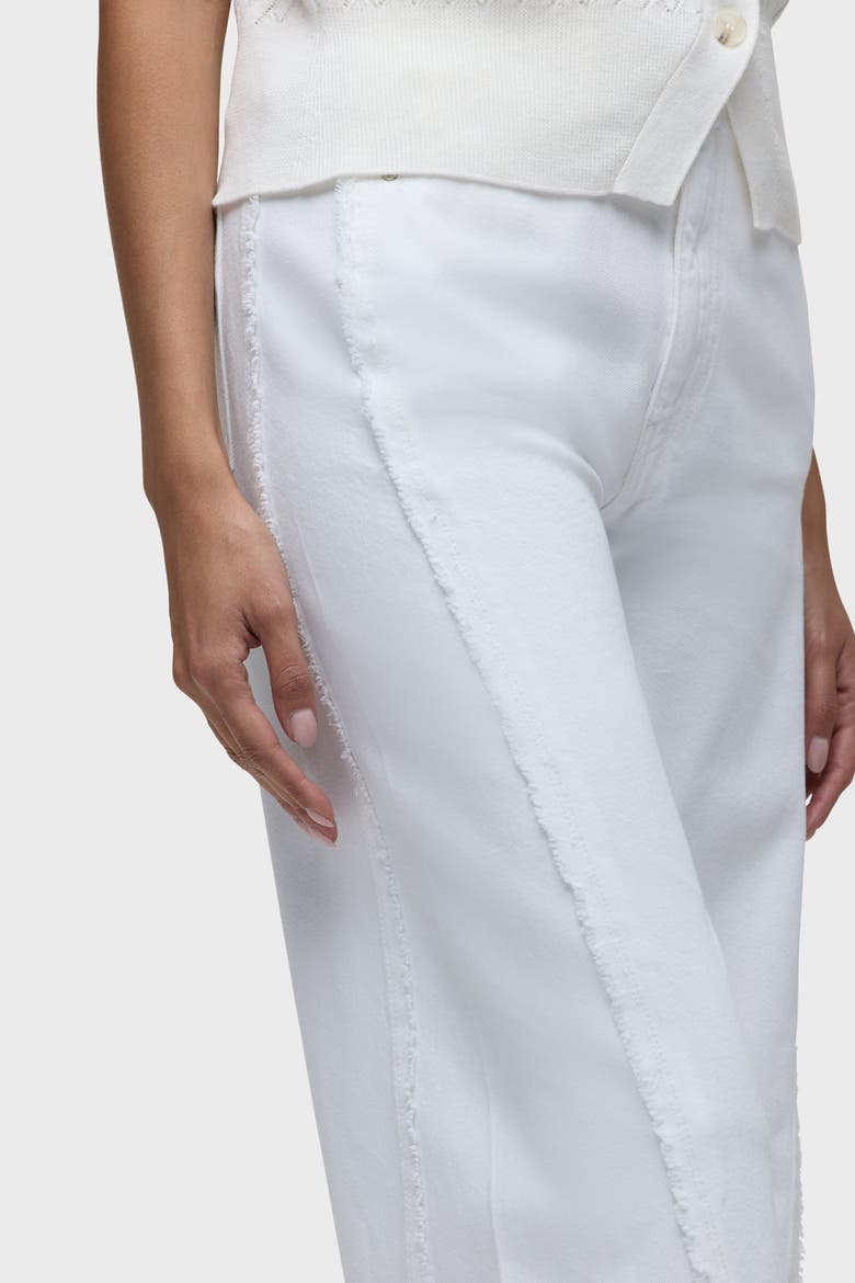 Jodie Frayed Seam Loose Wide Leg, Alternate, color, WHITE