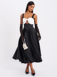 Miss Circle Edda Maxi Gown with White Bow