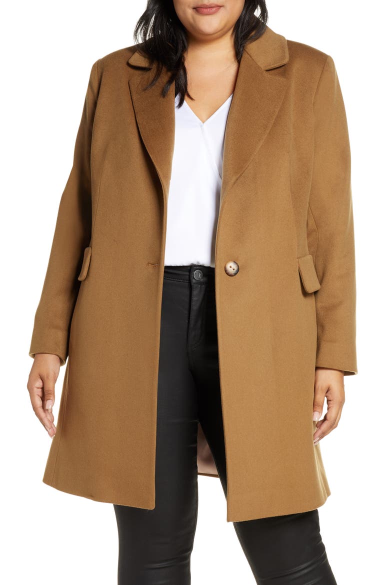 Notch Collar Coat (Nordstrom Exclusive), Main, color, VICUNA
