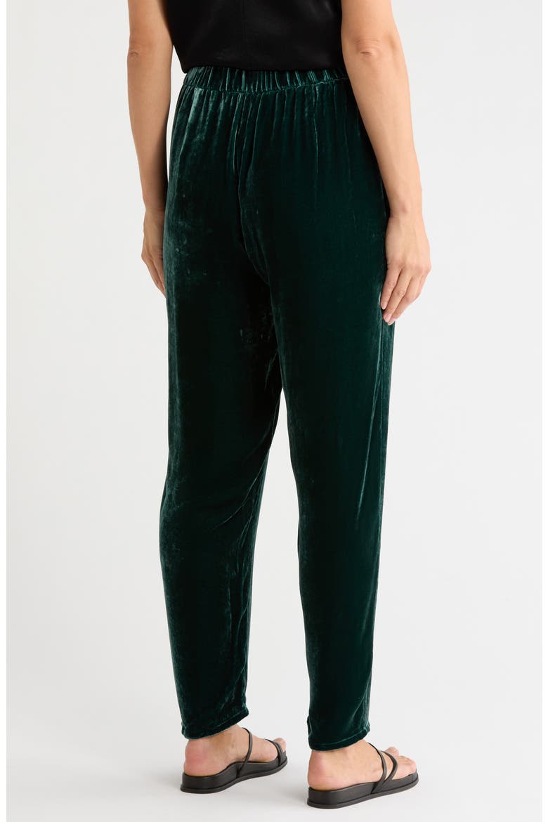 High Waist Tapered Ankle Velvet Pants, Alternate, color, PINE