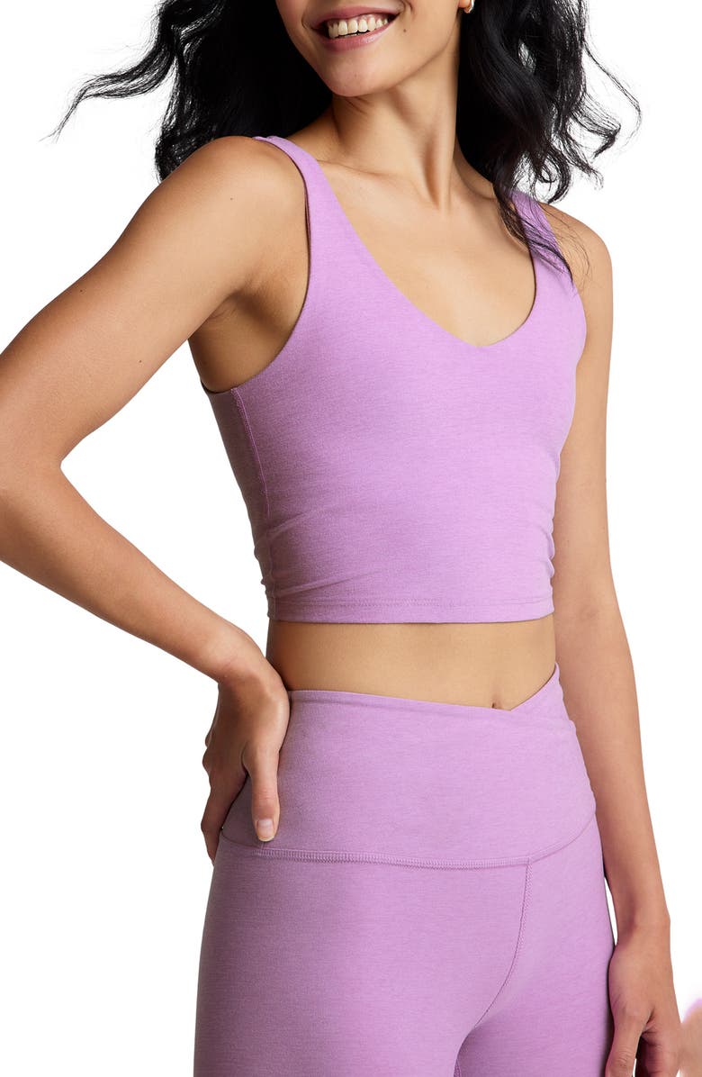Beyond Yoga Good Day Space Dye Crop Tank, Alternate, color, Lilac Petal Heather