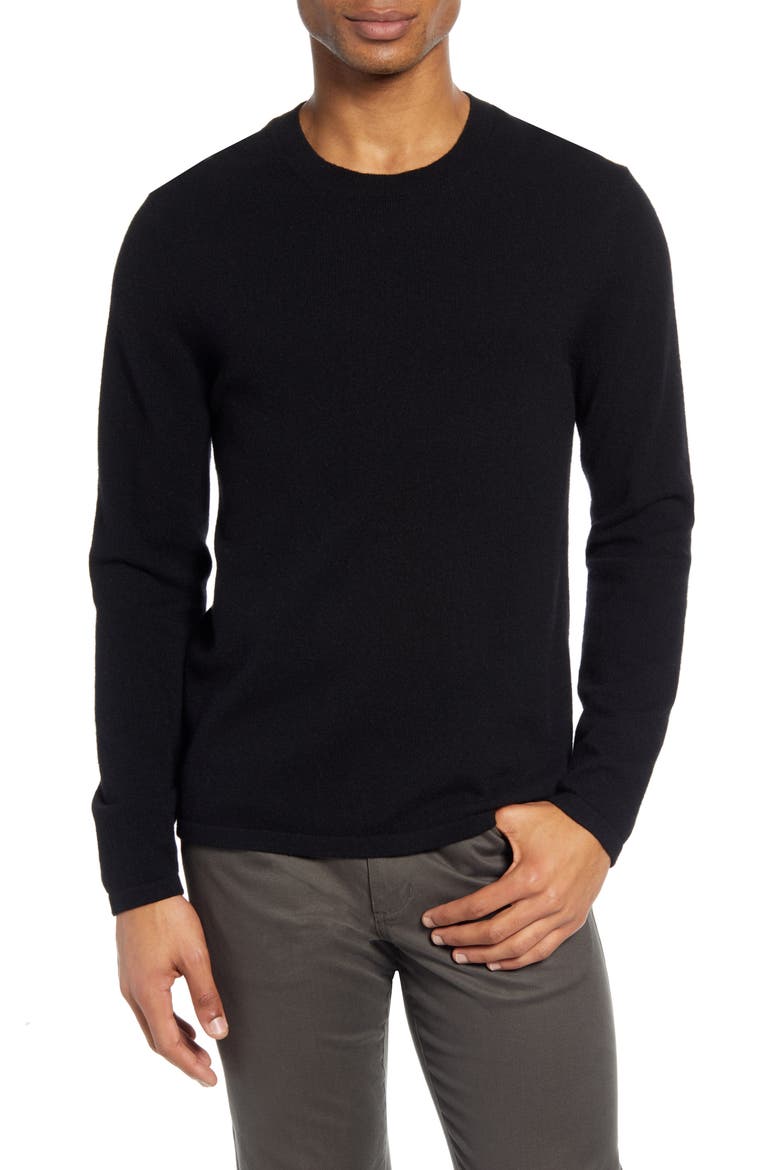 Cashmere Crewneck Sweater, Main, color, BLACK