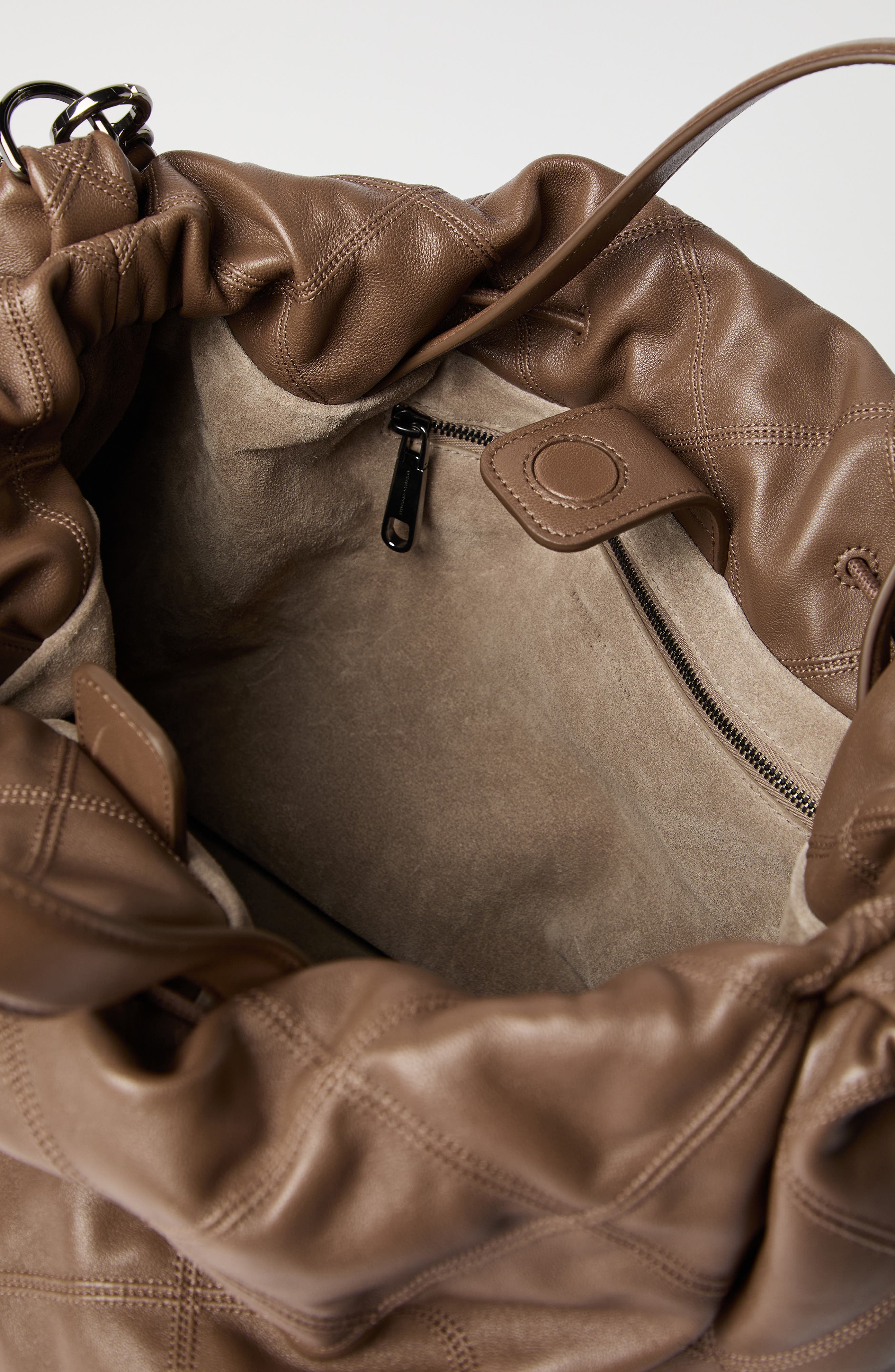 Brunello Cucinelli Nappa Mellow large shopper bag, Alternate, color, Chocolate