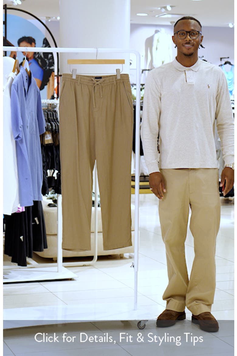 Straight Leg Linen Blend Drawstring Pants video