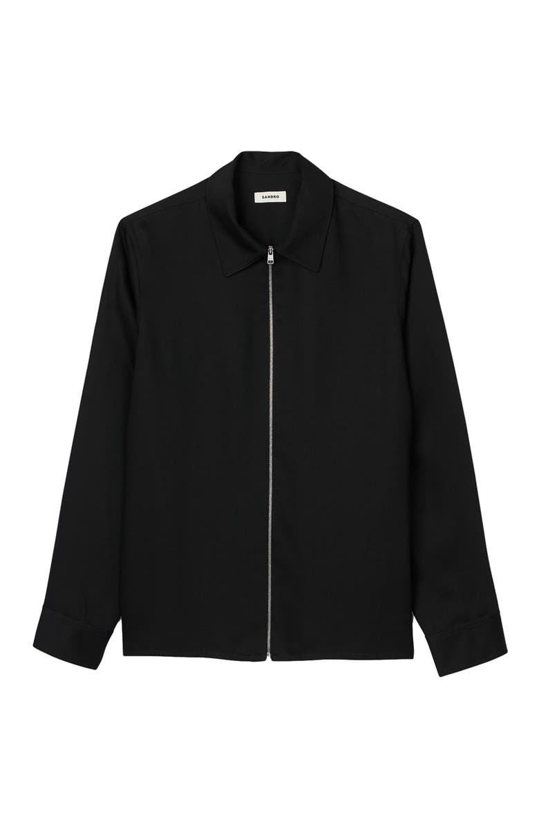 SANDRO Loose-fit zip-up shirt, Alternate, color, 
