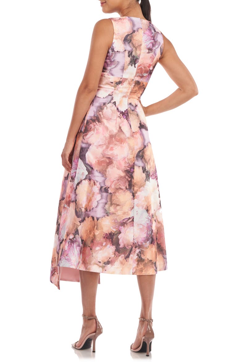 Lani Floral Print Cocktail Midi Dress, Alternate, color, SOFT ORCHID MULTI