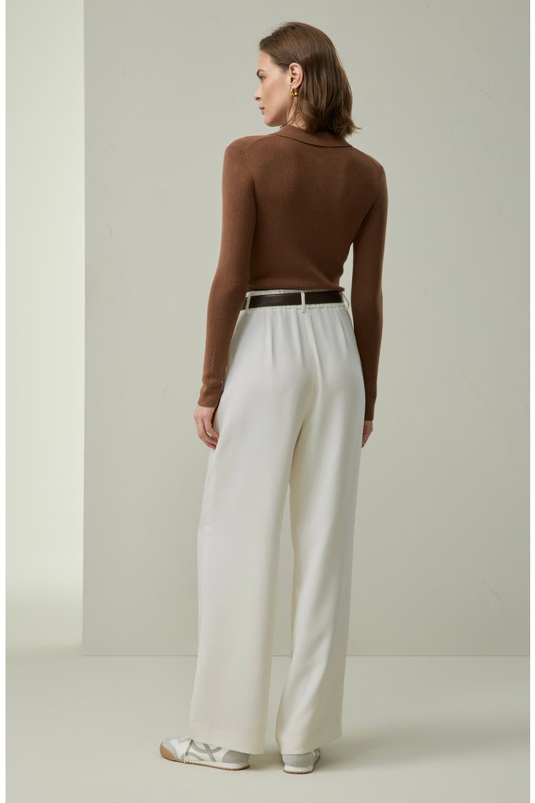 Silk-Cashmere Polo, Alternate, color, Henna