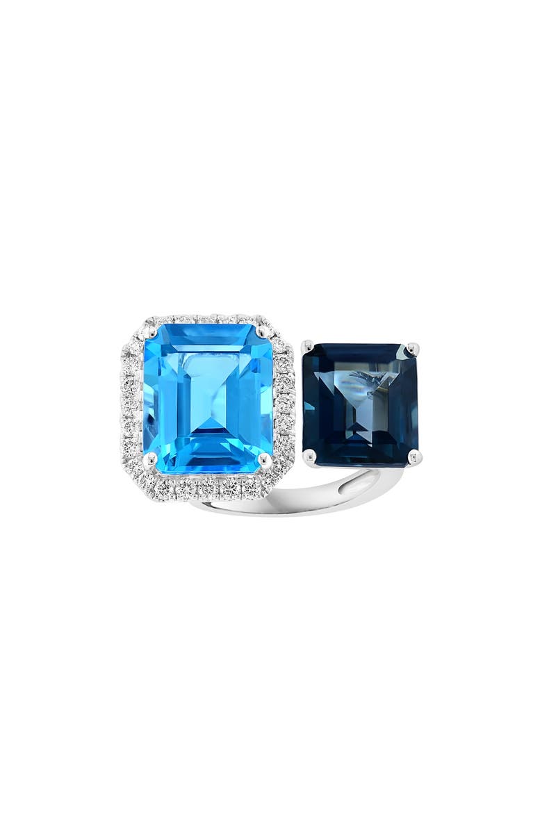 EFFY 14K White Gold Blue Topaz, London Blue Topaz & Diamond Ring - 0.37ct., Alternate, color, 