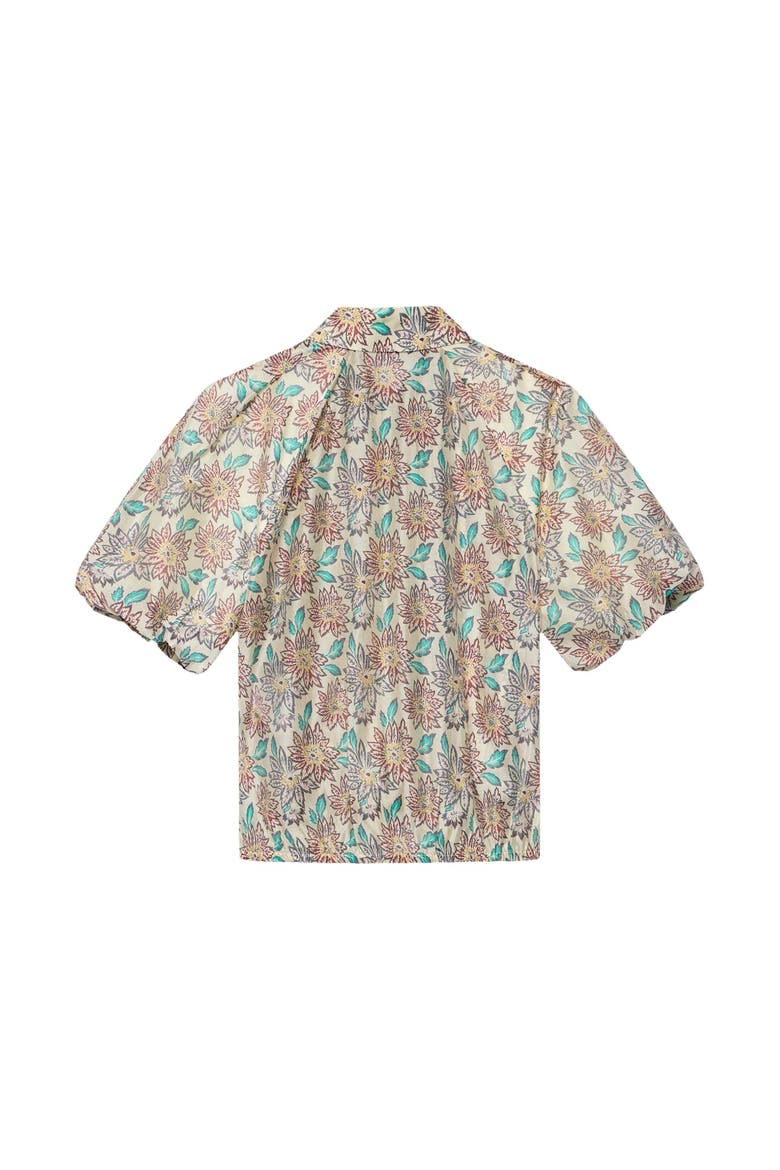 Floral Print Puff Sleeve Shirt, Alternate, color, Burgundy