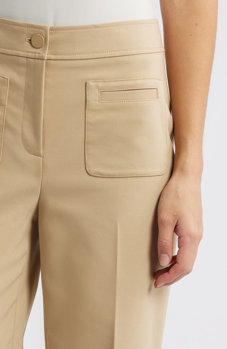 Anne Klein High Waist Patch Pocket Flare Pants, Alternate, color, 