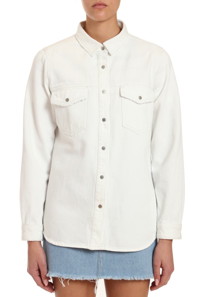 Luisa Icon Denim Jacket, Alternate, color, WHITE GOLD ICON