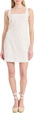 The Good Journey Square Neck Linen Blend Minidress
