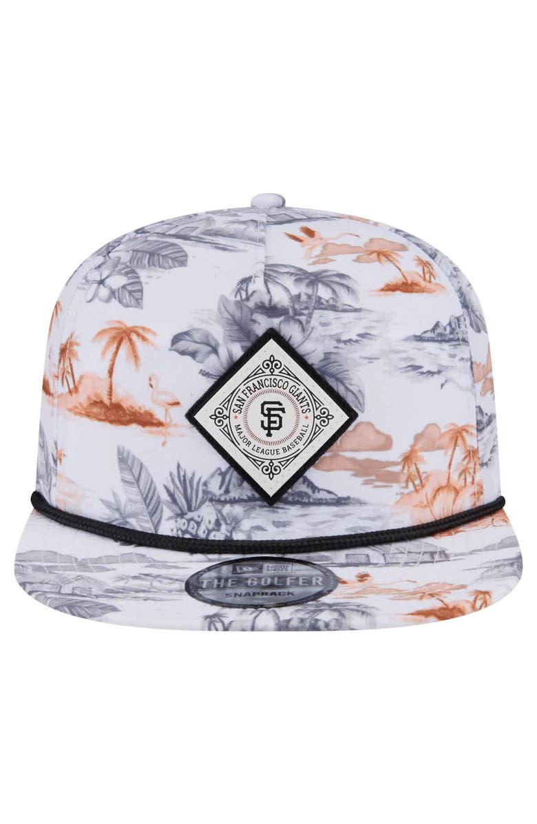 New Era Men's New Era White San Francisco Giants Printed Island Golfer Snapback Hat, Alternate, color, 