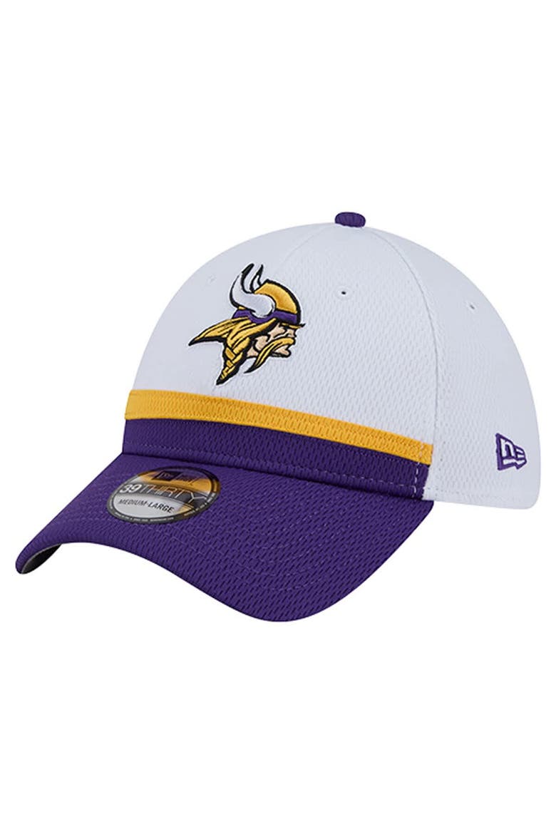 Men's New Era  White/Purple Minnesota Vikings Dashmark Rays 39THIRTY Flex Hat, Main, color, White