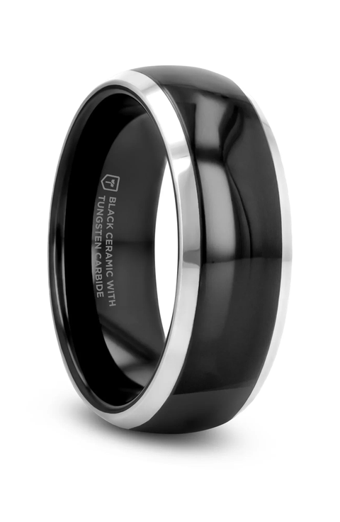 Carrera Domed Ceramic Tungsten Wedding Band