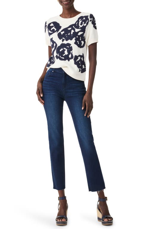 NIC + ZOE NIC+ZOE ROSE BLOOM SHORT SLEEVE SWEATER