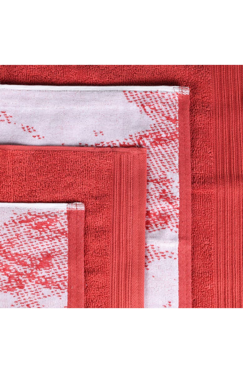 Superior Marble 10-Piece Quick-Drying Cotton Towel Set, Alternate, color, Terra Cotta