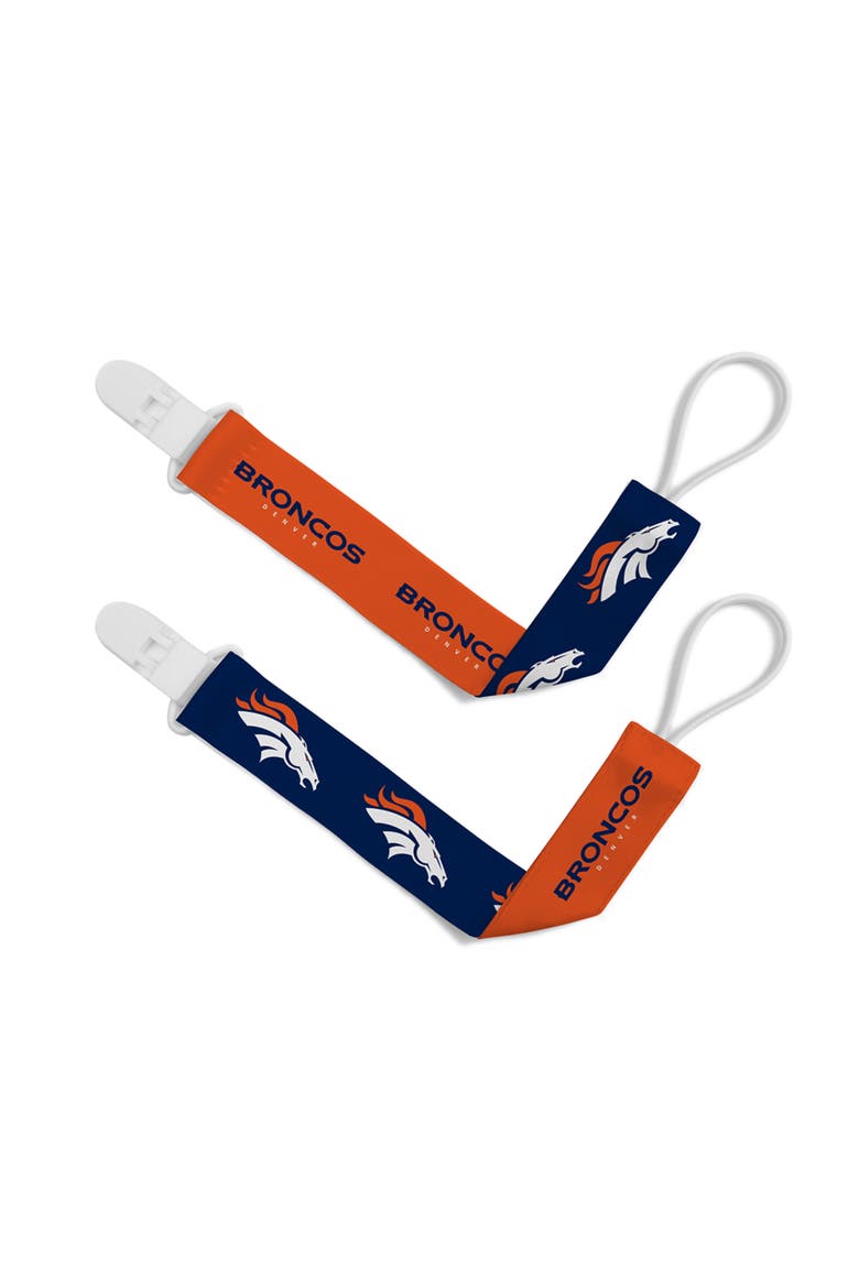 Denver Broncos Pacifier Clip 2-Pack, Main, color, Multicolor