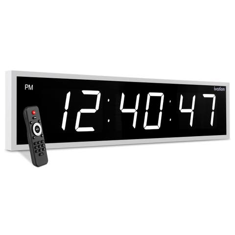 Large Digital Clock, 60 Led Wall Clock with Stopwatch, Alarms, Timer, Temp & Remote