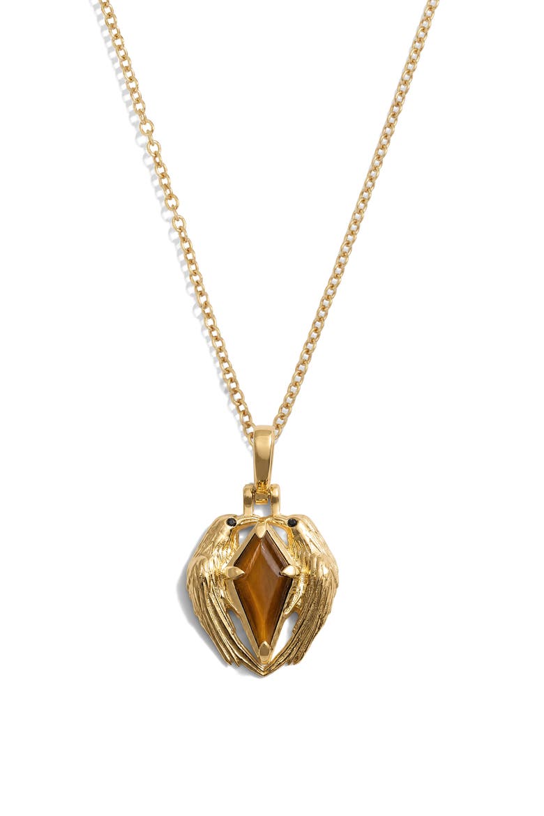 Raven Prism Pendant Necklace, Main, color, METALLIC GOLD