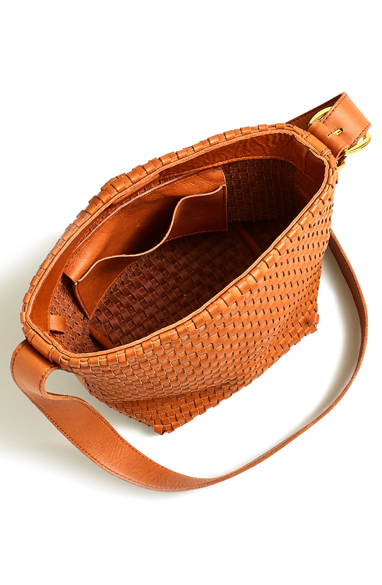 Madewell The Mini Essential Leather Bucket Bag, Alternate, color, 