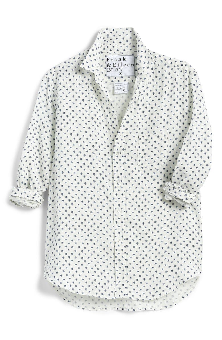 Frank & Eileen Eileen Star Print Relaxed Linen Button-Up Shirt, Main, color,