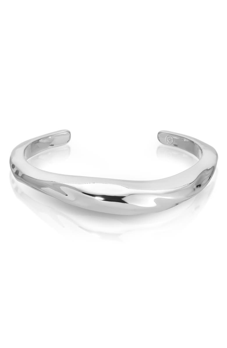 Ettika Fluid Elegance Cuff Bracelet, Main, color, Silver