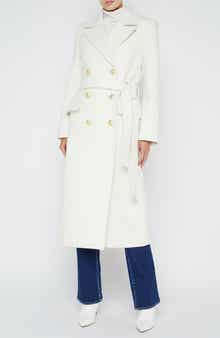 Olina Belted Wool Blend Trench Coat