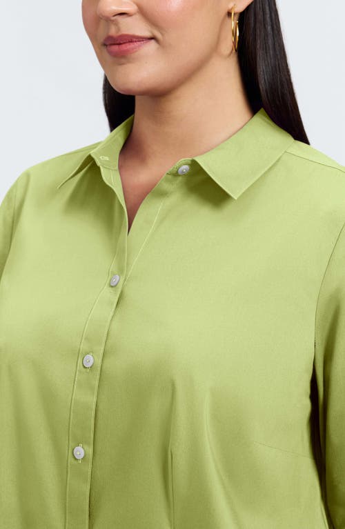 Foxcroft Mary Non-iron Stretch Cotton Button-up Shirt In Green