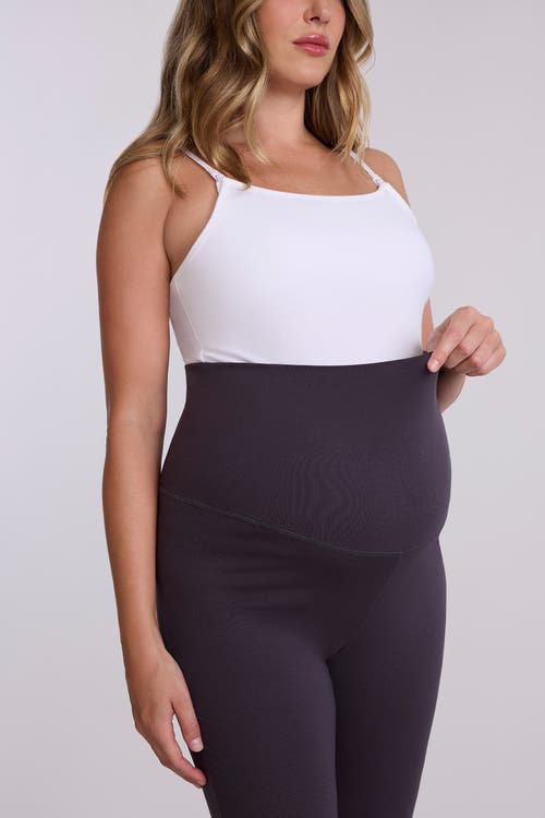 Motherhood Maternity Roll Over Waistband Flare Legging In Black