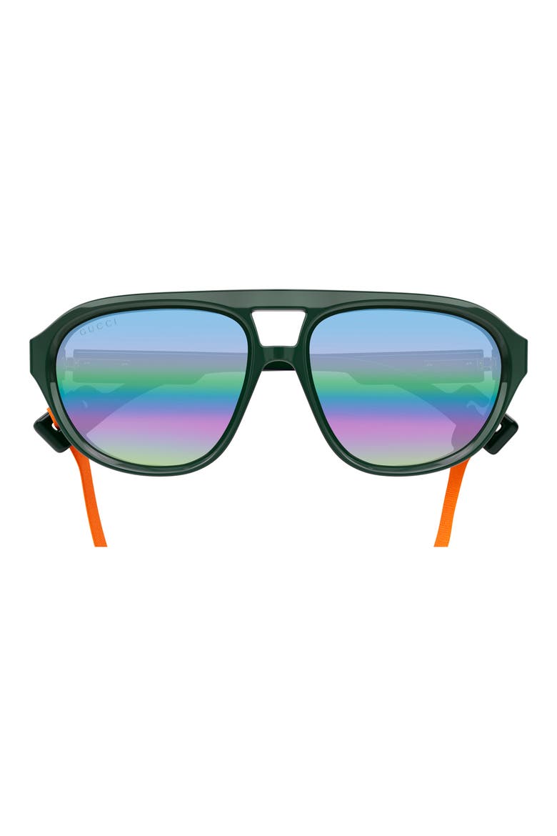 58mm Gradient Navigator Sunglasses, Main, color, GREEN