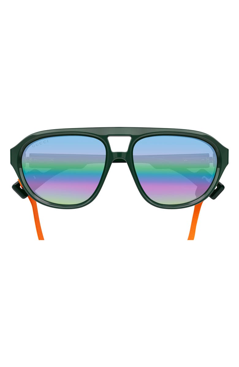 Gucci 58mm Gradient Navigator Sunglasses, Main, color, 