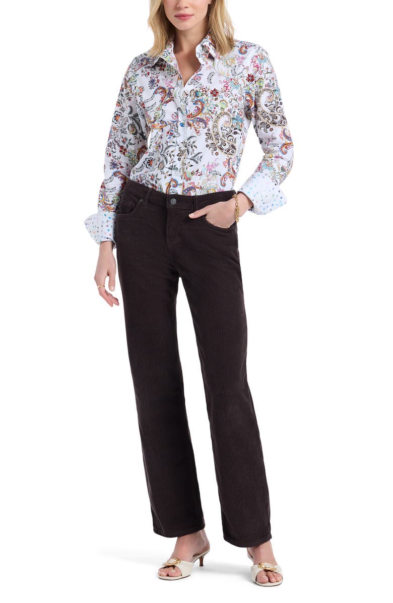 Robert Graham Priscilla Long Sleeve Woven Shirt, Alternate, color, White Multi