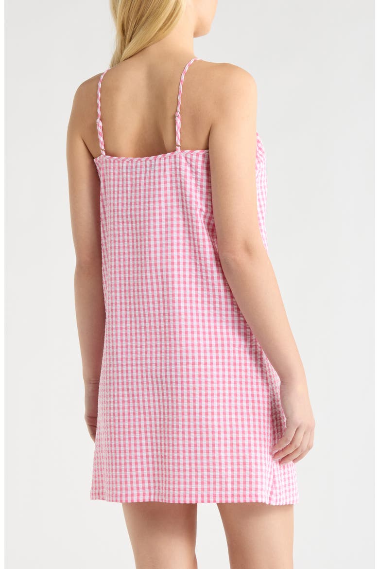 Gingham Seersucker Chemise, Alternate, color, PINK COMBO