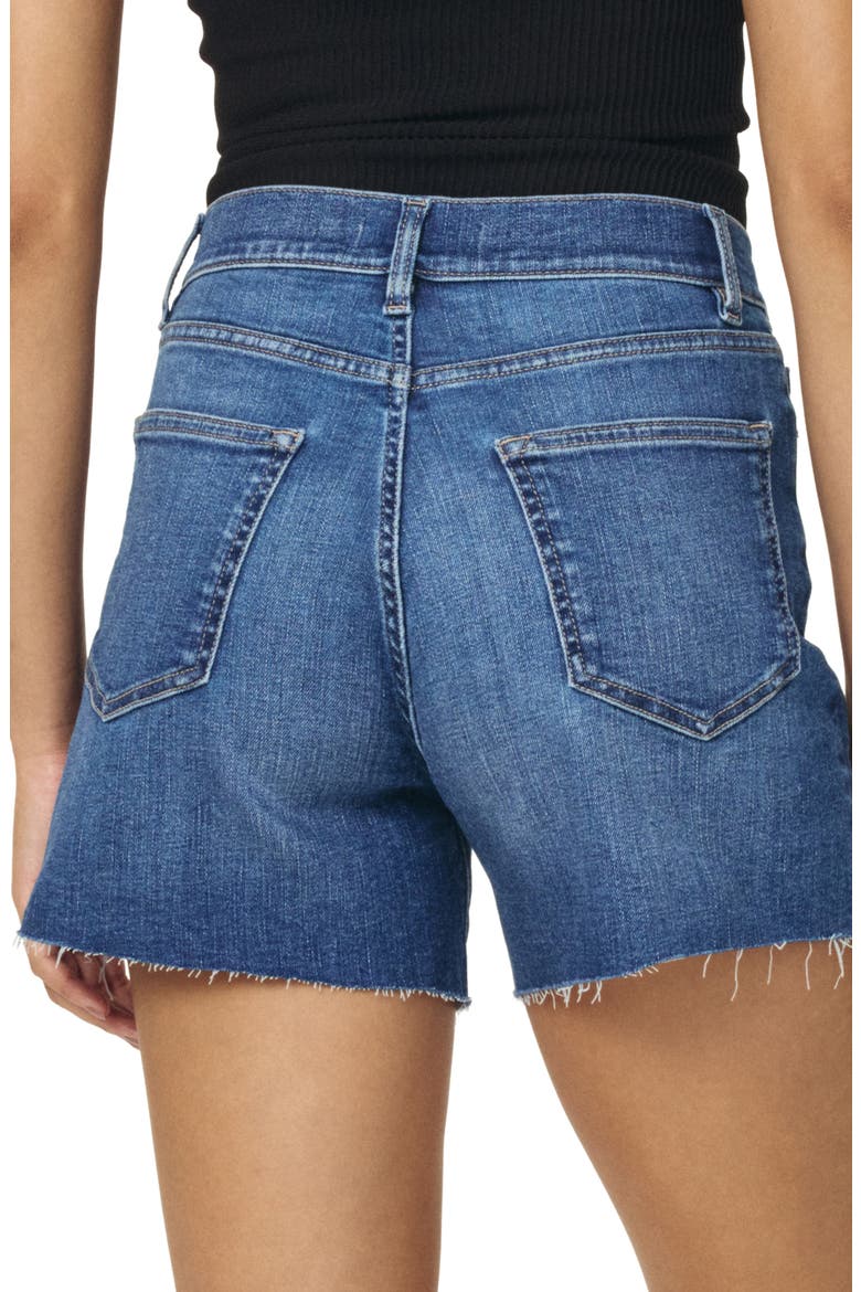 VVI Raw Hem High Waist Relaxed Fit Denim Shorts, Alternate, color, WATERSONG