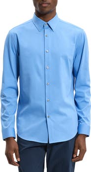 Theory Sylvain ND Structure Knit Button-Up Shirt
