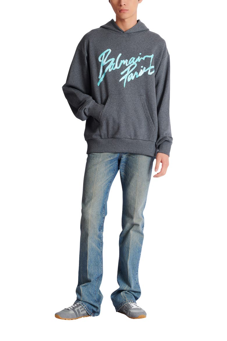 Printed hoodie, Alternate, color, grey