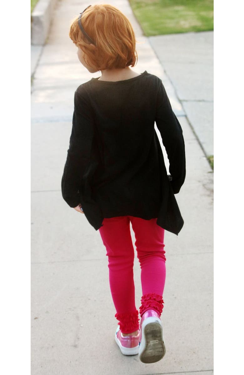 CITY THREADS Girls Soft Cotton Ruffle Leggings, Alternate, color, White