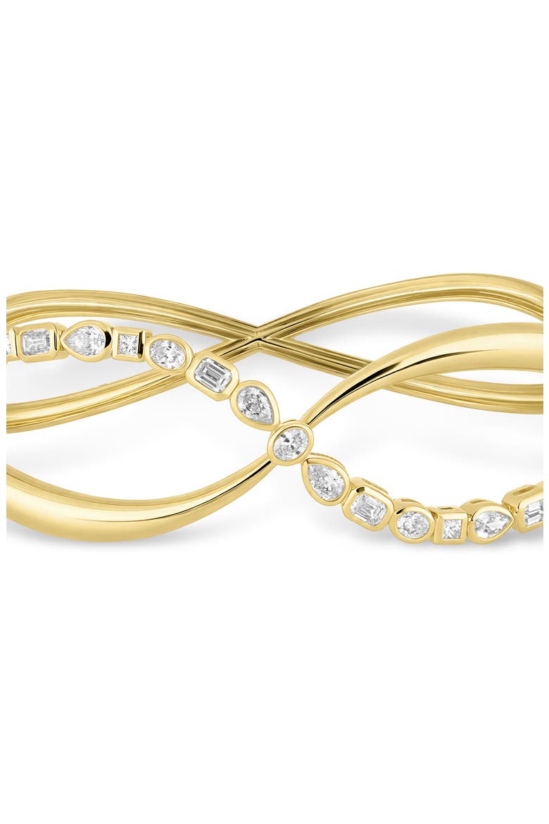Maya Diamond Crossover Bangle Bracelet (Online Trunk Show), Alternate, color, 18K YELLOW GOLD/ DIAMOND
