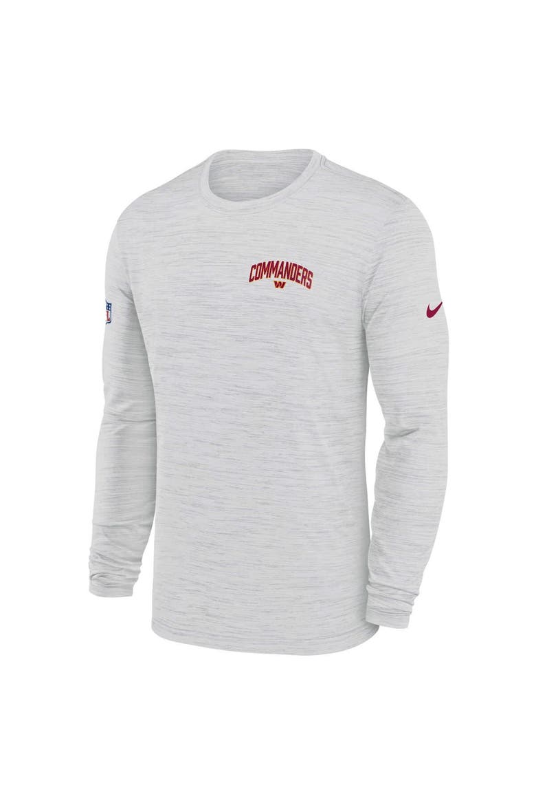 Men's Nike White Washington Commanders Sideline Velocity Athletic Stack Performance Long Sleeve T-Shirt, Alternate, color, White