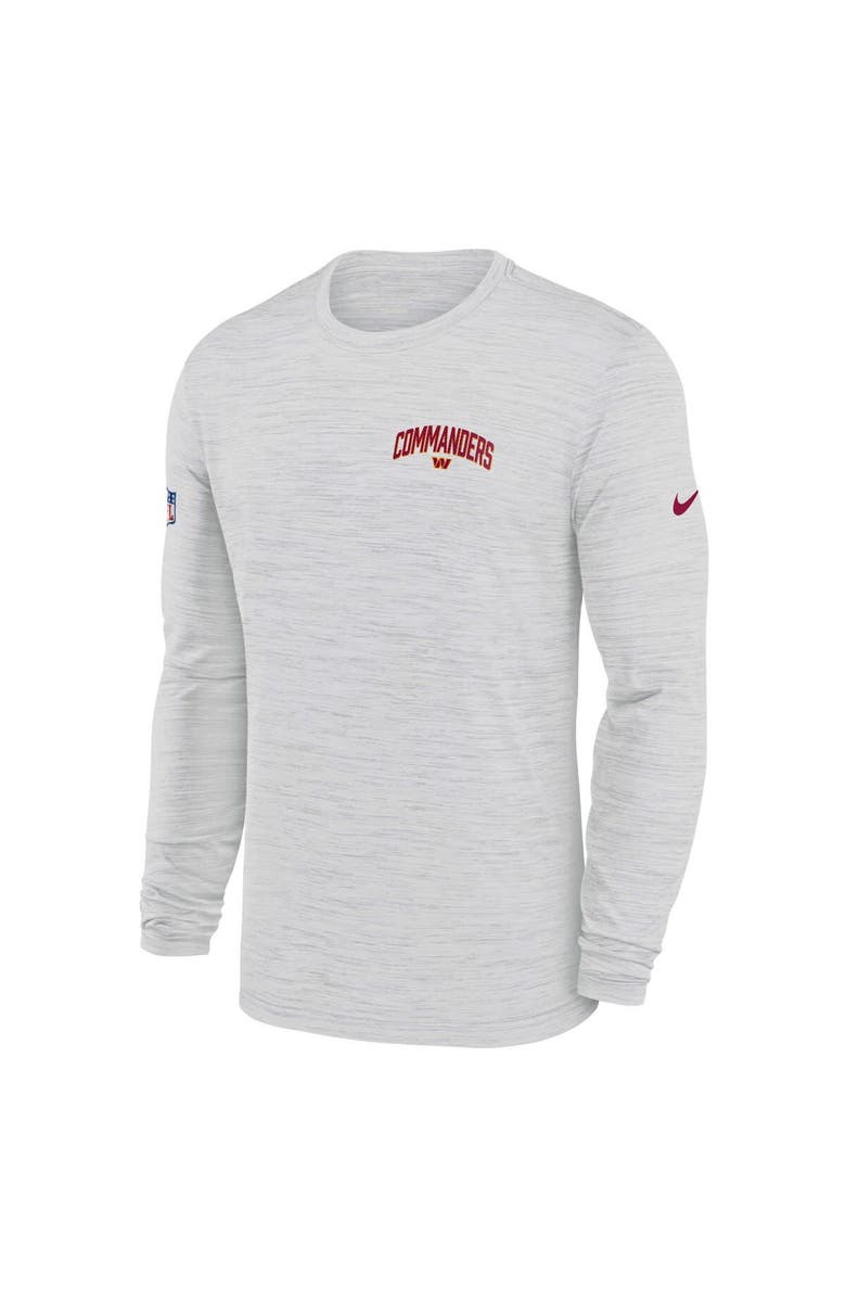 Nike Men's Nike White Washington Commanders Sideline Velocity Athletic Stack Performance Long Sleeve T-Shirt, Alternate, color,