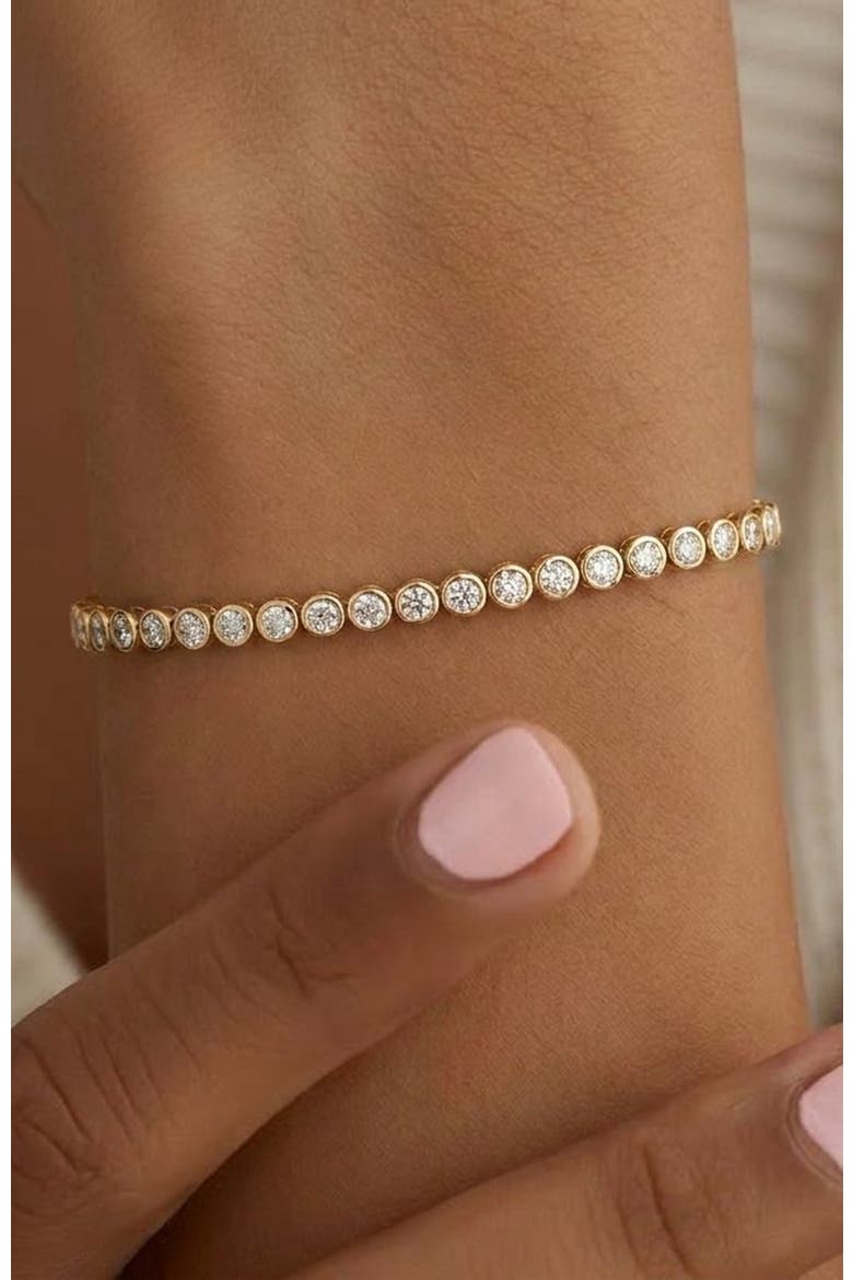 Bezel Tennis Bracelet, Alternate, color, Gold