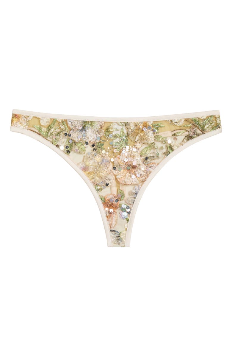 KILO BRAVA Embroidered Thong, Alternate, color, Champagne Sparkle