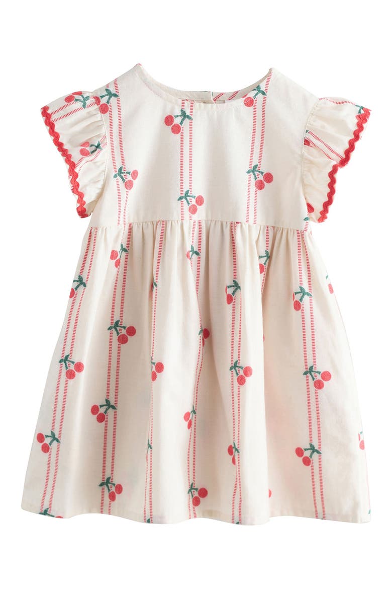 Kids' Cherry Print Ruffle Dress, Main, color, NEUTRAL