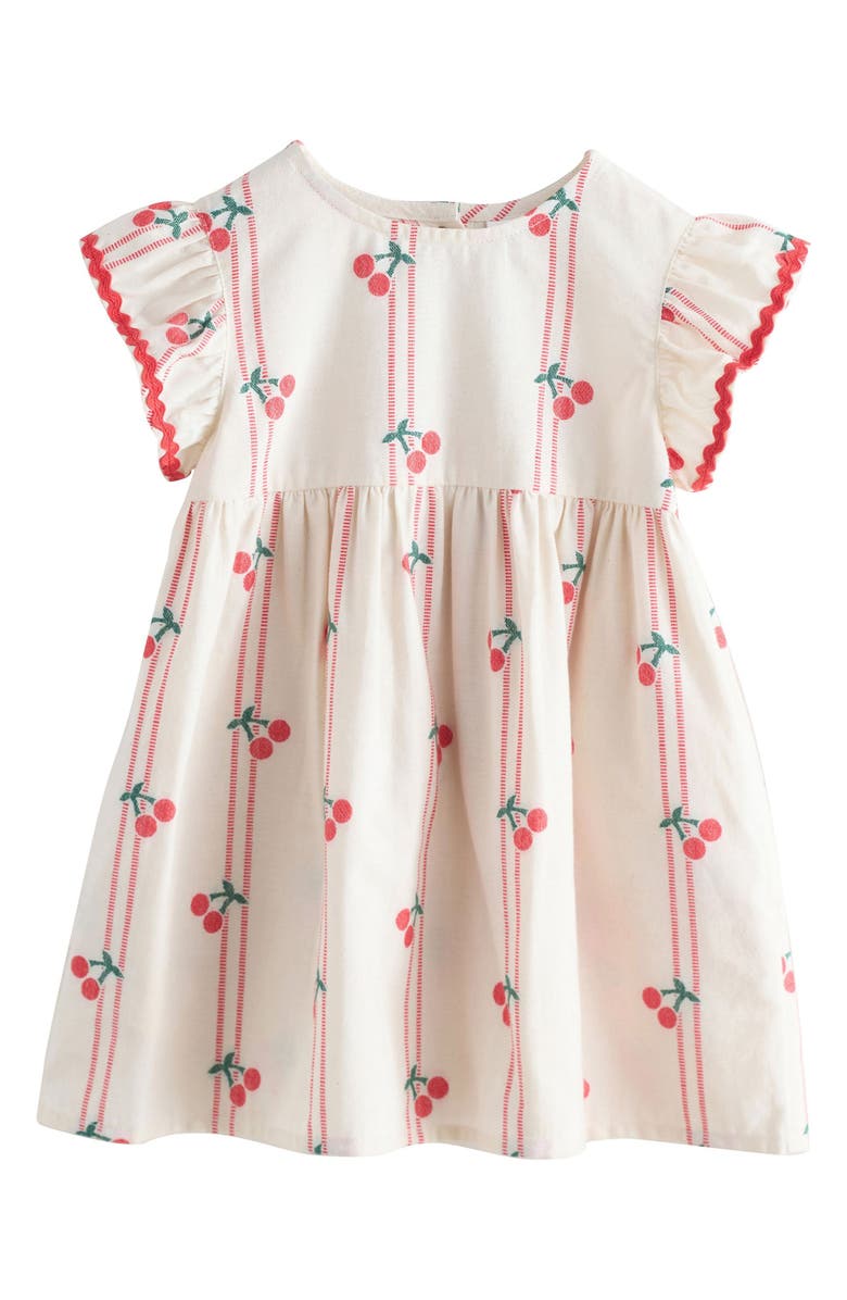 NEXT Kids' Cherry Print Ruffle Dress, Main, color, Neutral